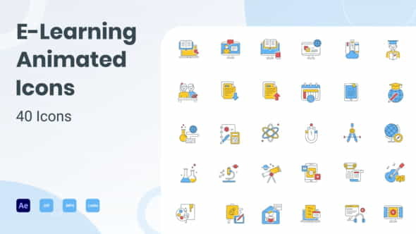 Animated Online Education Icons (GIF - VideoHive 29704265