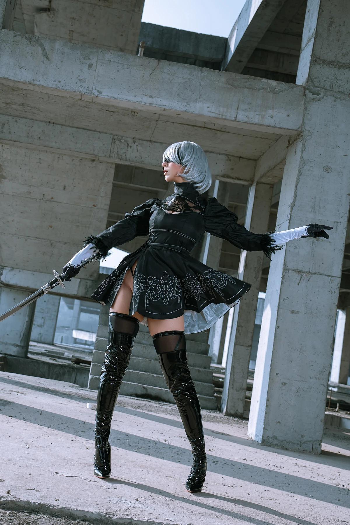 Cosplay 云溪溪Yunx1x1 & 奶桃 – 2B本 YoRHa No.2 Type B 下 Set.04(2)