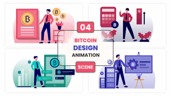 Bitcoin Design Illustration Animation Scene - VideoHive 53164762