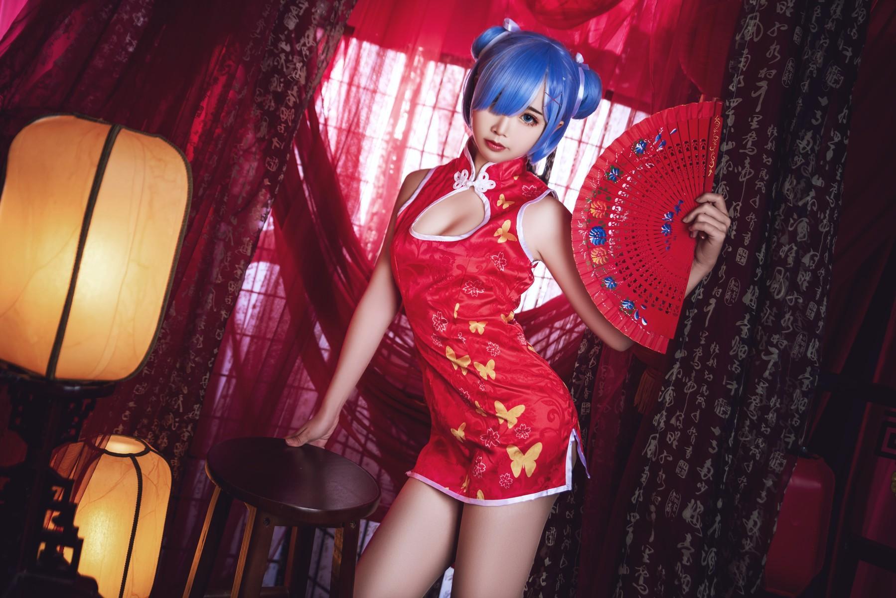 Cosplay 面饼仙儿 雷姆旗袍(12)