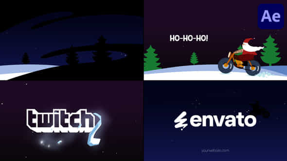 Santa On Bike Logo For After Effects - VideoHive 55709226
