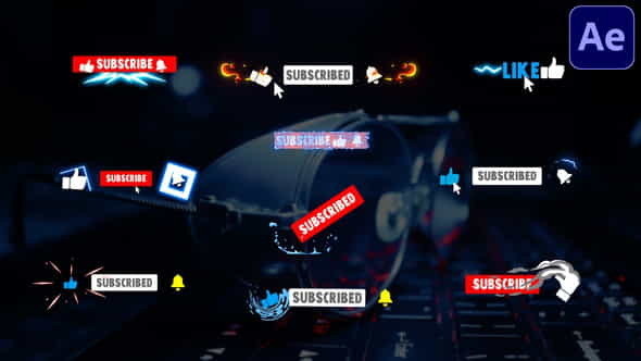 Youtube Subscribe Buttons | After - VideoHive 31937802