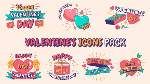 Valentines Icons Pack - VideoHive 43335084