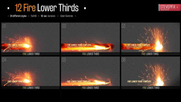 Fire Lower Thirds - VideoHive 24286230
