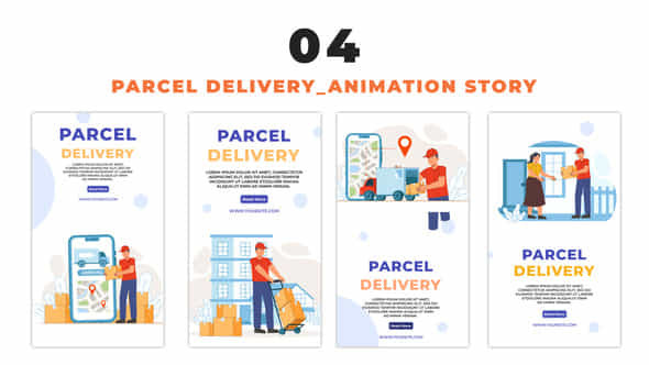 Parcel Delivery Vector - VideoHive 48662296