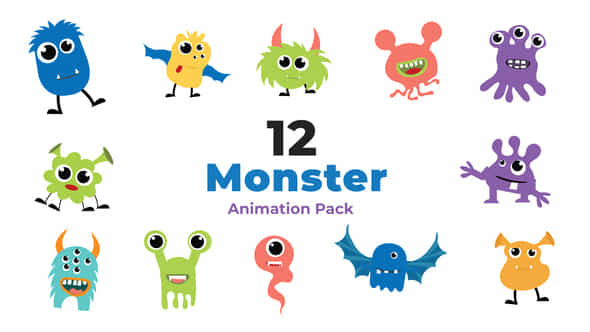 Cute Monster 2D Character Animation Scene - VideoHive 49457076