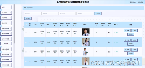 图5-12坐诊信息管理界面图