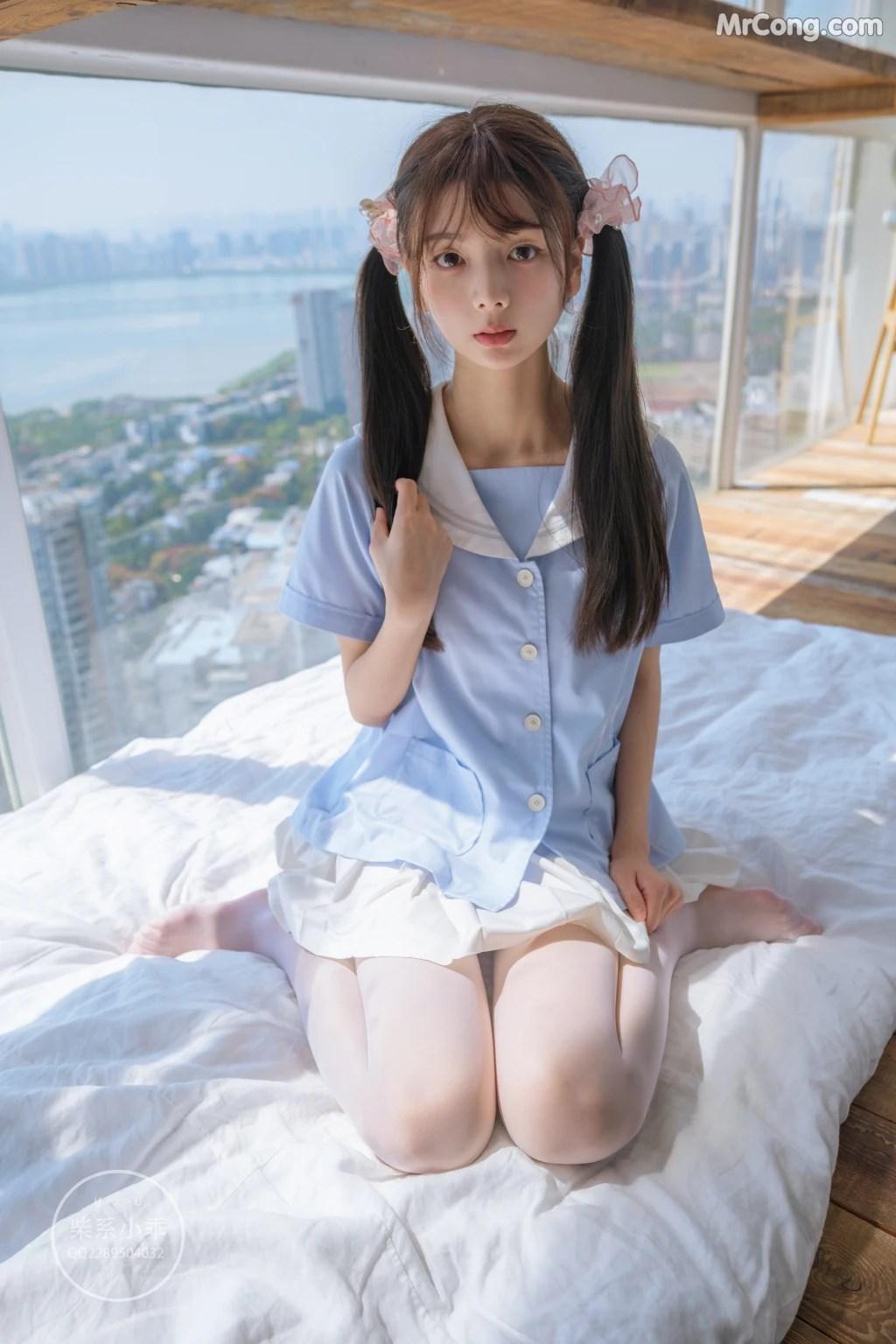 Coser@稚乖画册 Vol.001: 晴空01 白丝双马尾JK (79 photos)(53)
