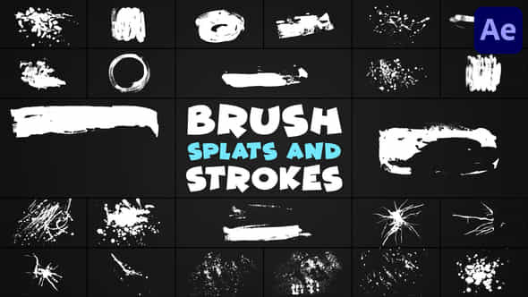 Handmade Brush Splats And Strokes After Effects - VideoHive 51421630