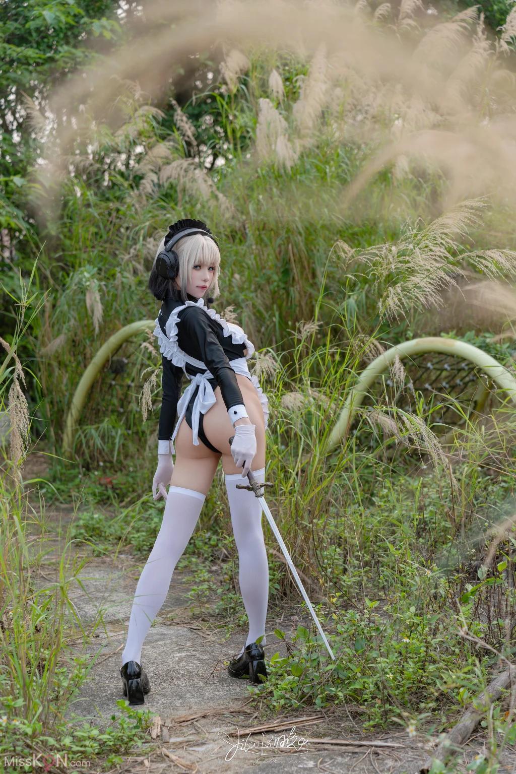 Coser@黏黏团子兔: 10月作品 战斗女仆 动感光波 (77 photos )(12)