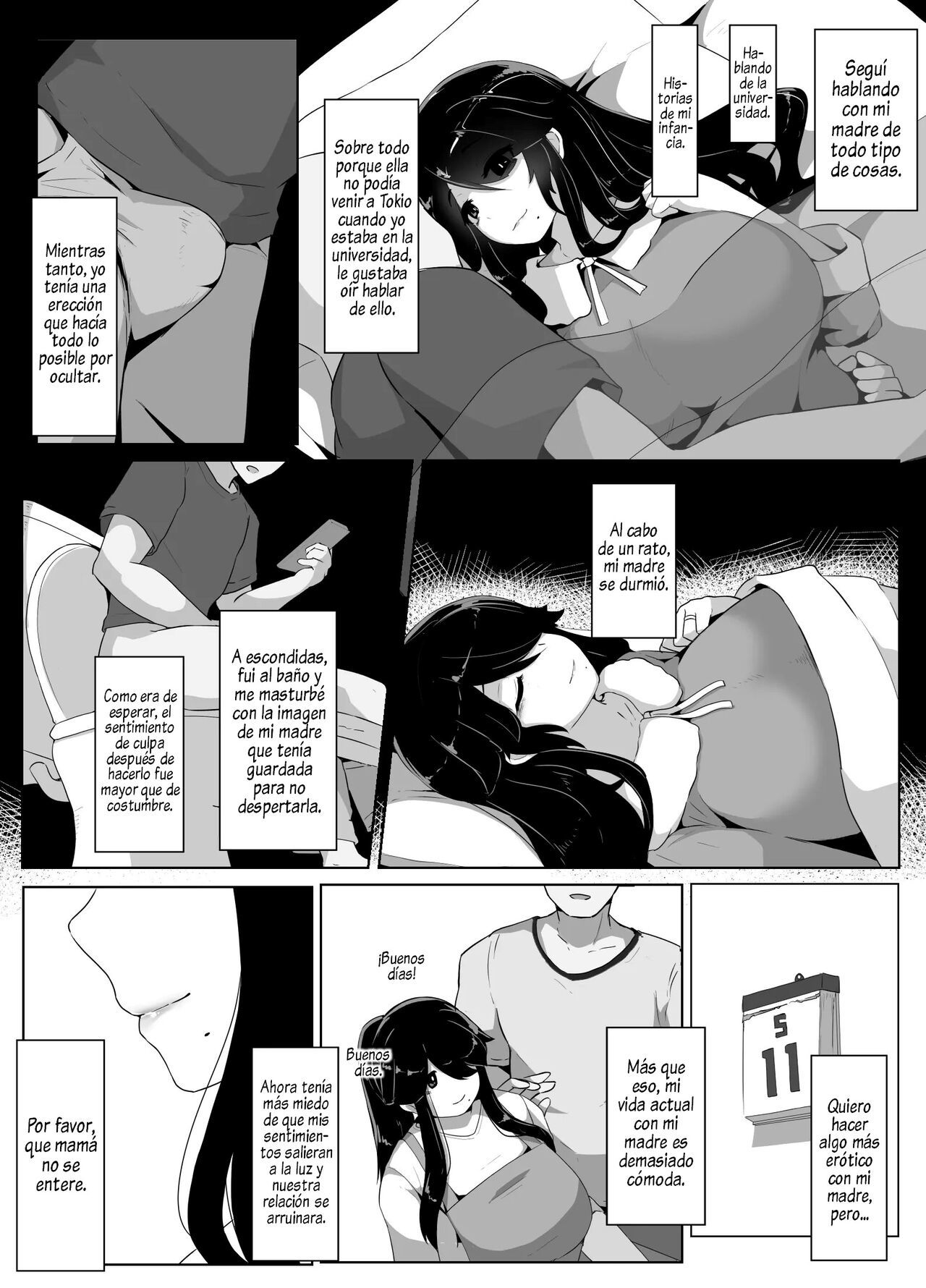 [hahayamoya (moya)] Oyasumi, Okaa-san I  Good Night, Mom I [Spanish]  [Al Chile no Sé Scan]