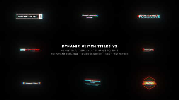 Dynamic Glitch Titles V2 - VideoHive 32615856