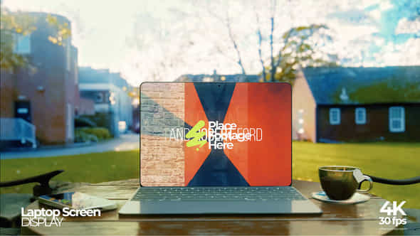 Laptop Screen In The Lawn Mockup - VideoHive 55001430