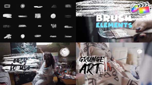 Grunge Brush Elements Fcpx - VideoHive 51181580