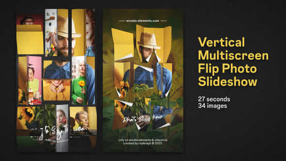 Vertical Multiscreen Flip Photo Slideshow - VideoHive 57787748