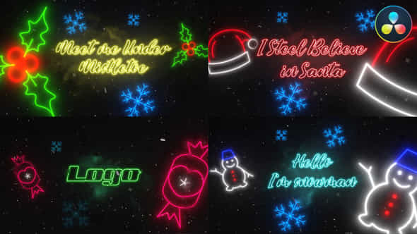 Neon Christmas Scene - VideoHive 41826460