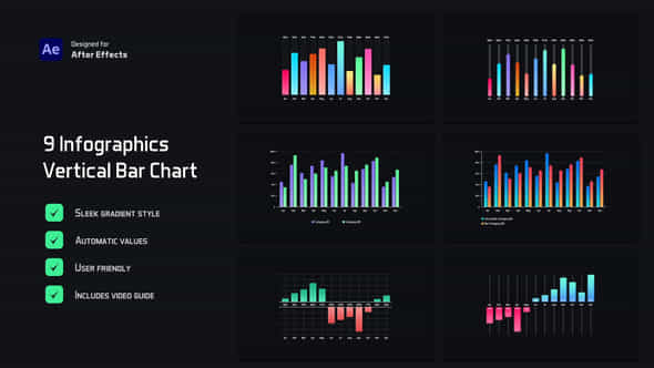 Gradient Vertical Bar Infographics - VideoHive 54189200