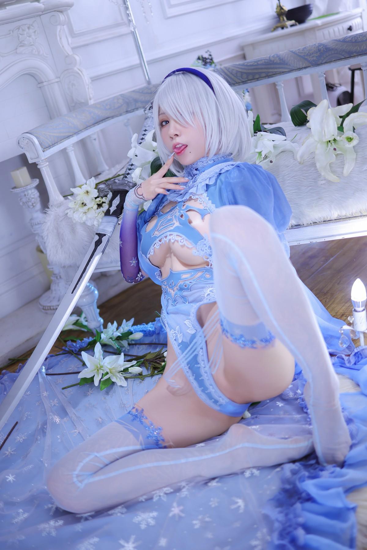 Cosplay 水淼Aqua 2B NieR Ice and Snow Set.01(53)