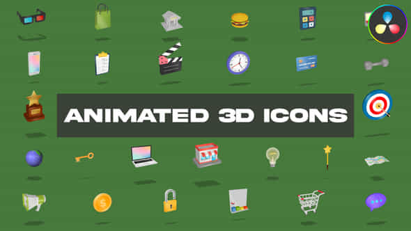 Animated 3D Icons - VideoHive 47098908