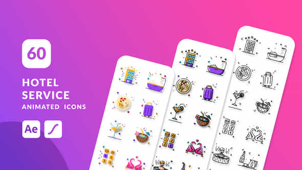 Hotel Service Animated Icons After Effects - VideoHive 48770801