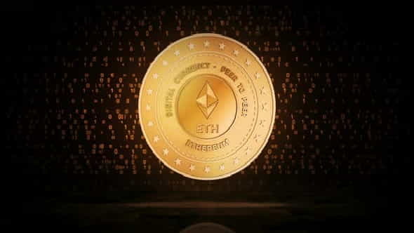 Ethereum ETH cryptocurrency golden coin - VideoHive 32615882
