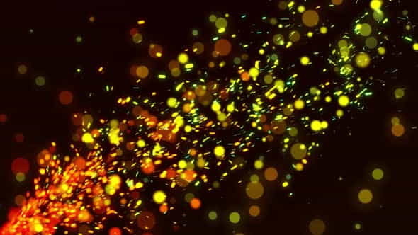 Flying Golden Particles Fire Sparks - VideoHive 32322445