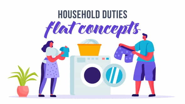 Household duties - Flat Concept - VideoHive 33263968