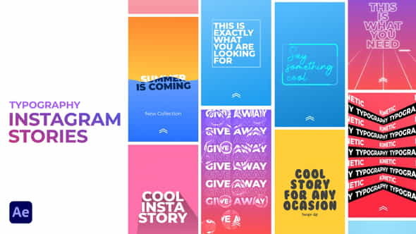 Typography Instagram Stories - VideoHive 31835179
