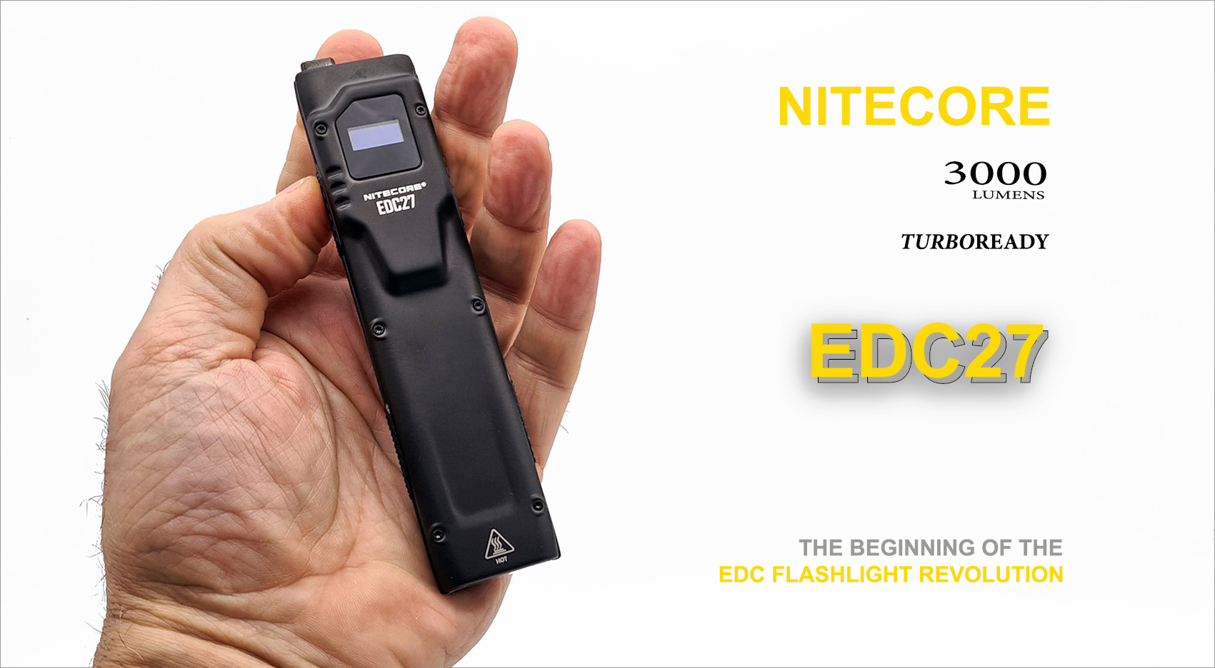 Nitecore EDC27 USB-C Rechargeable LED Flashlight - 3000 Lumens - 2 x  Luminus SST-40 - Uses Built-in 3.7V 1700mAh Li-ion Battery Pack