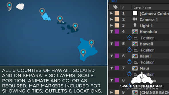 Hawaii Map Kit - VideoHive 20878371