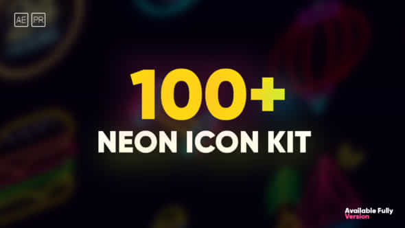 100 Neon Icon Set - VideoHive 38535349