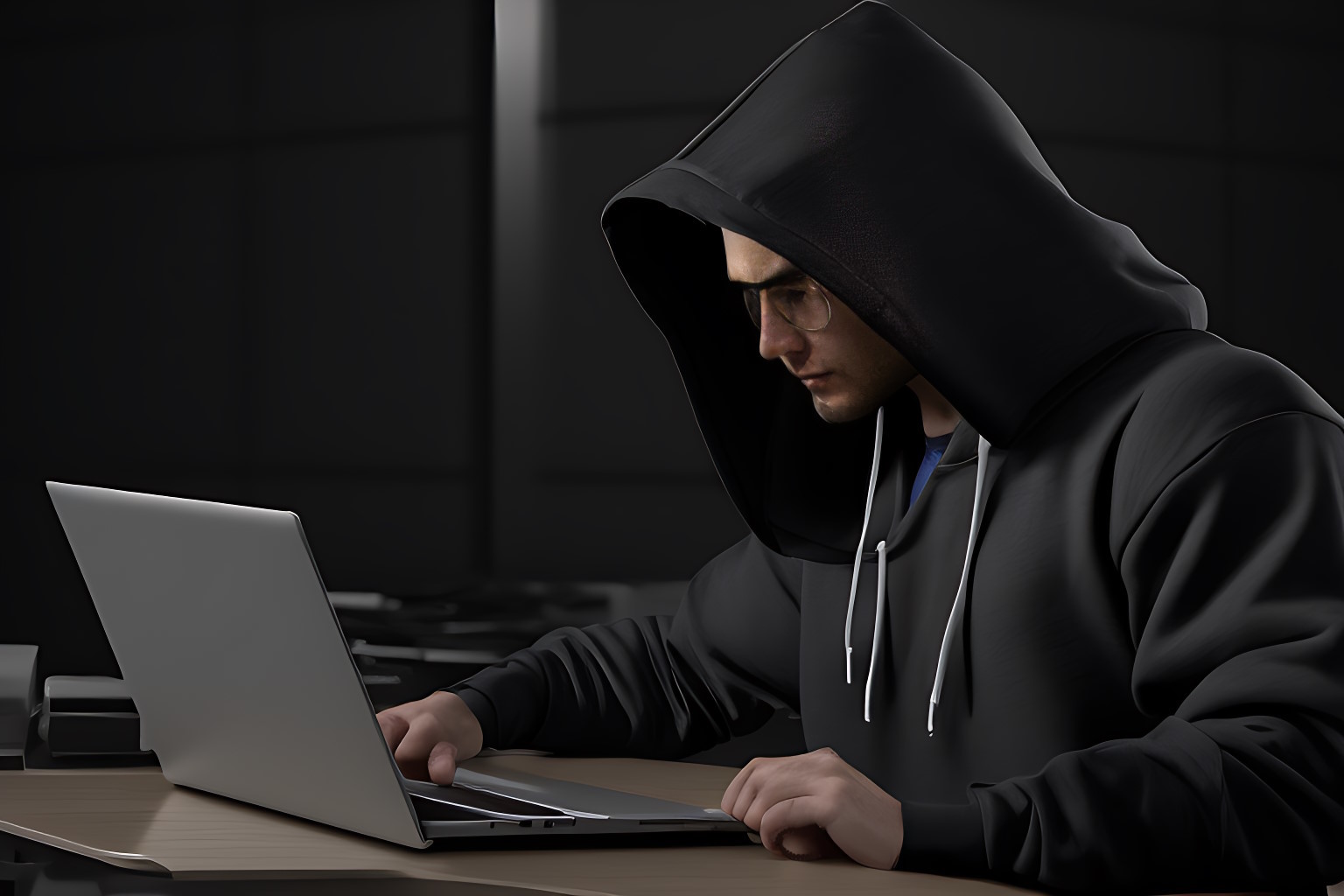 hacker in hoodie