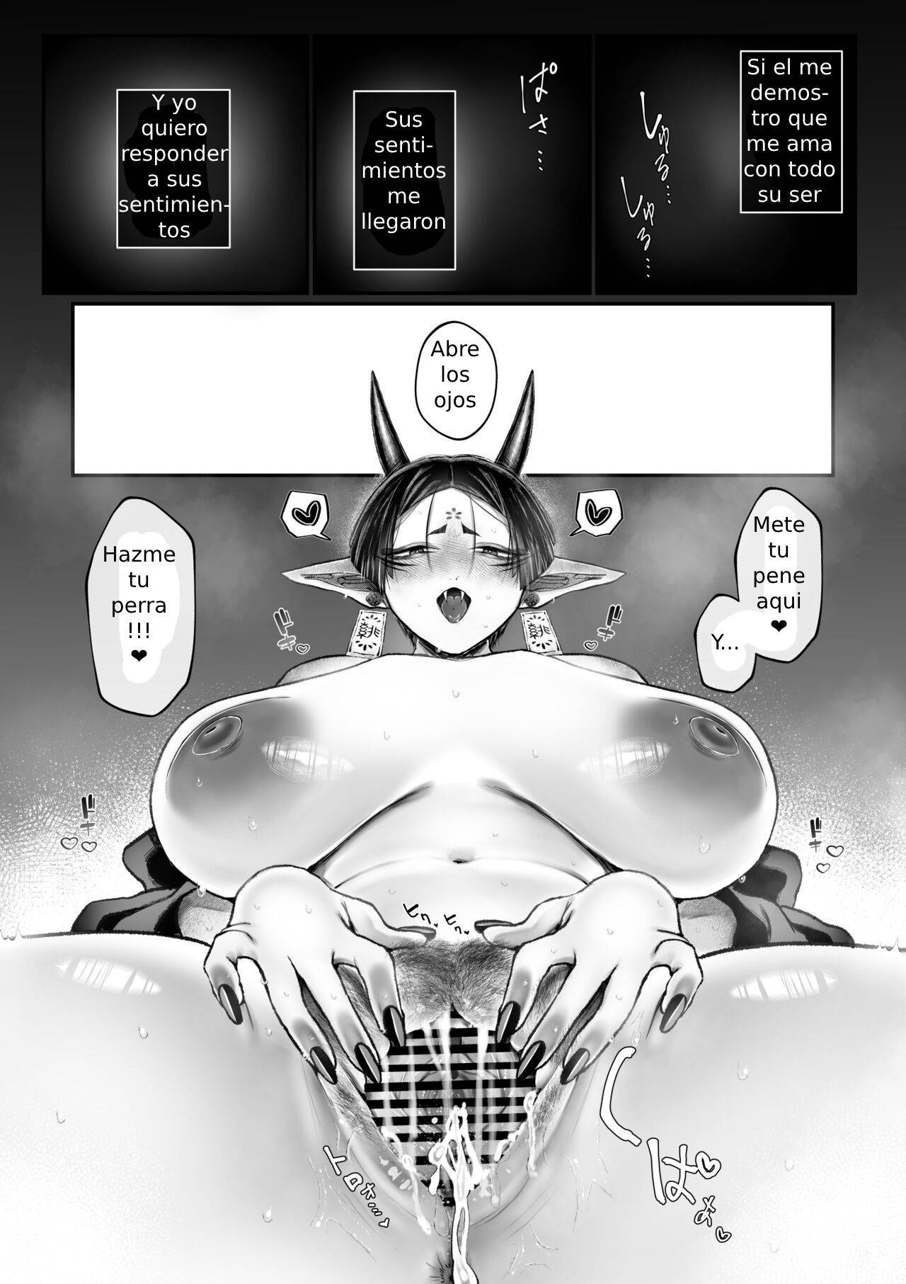 [Muchimuchioume (Muchiou)] Bakunyuu Muchimuchi Oni Mama, Mouja no Musuko to Honki Koubi. [Spanish] [Hta scan]