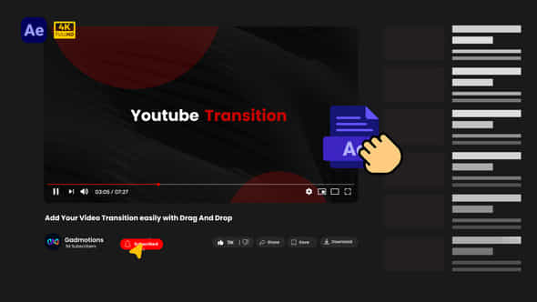 Youtube Like Subscribe Cta Transition - VideoHive 59276712