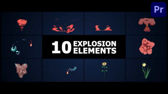 Combined Explosion Elements Premiere Pro Mogrt - VideoHive 52238825