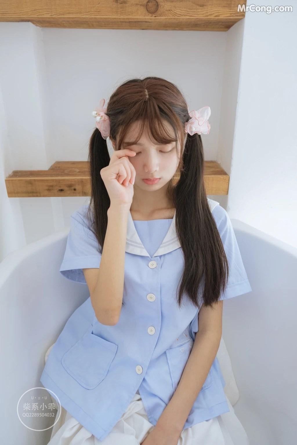 Coser@稚乖画册 Vol.001: 晴空01 白丝双马尾JK (79 photos)(68)