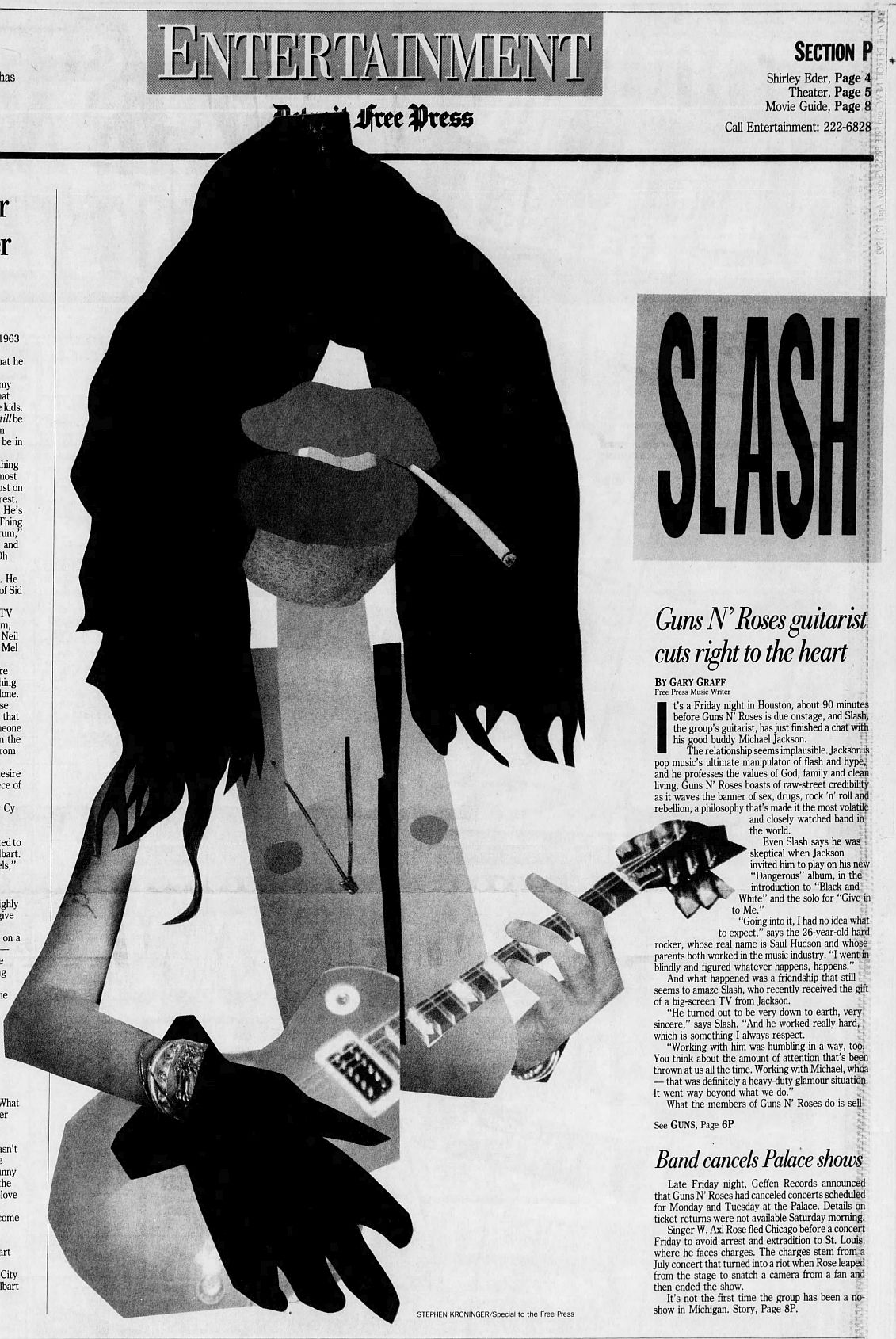 1992.04.12 - Detroit Free Press - Guns N' Roses Guitarist Cuts Right to the Heart (Slash) Cc3O88O9_o