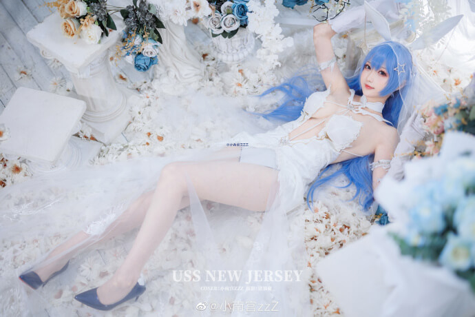 Cosplay：碧蓝航线新泽西(花园)cos 白雪之仪花嫁 @小南宫zzZ