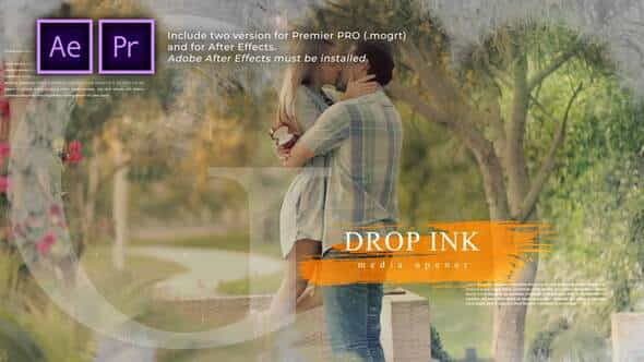 Ink Drop Romantic Media Opener - VideoHive 30586461