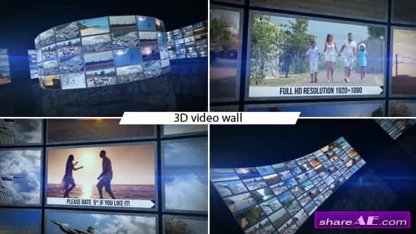 3D Video Wall - VideoHive 7719582