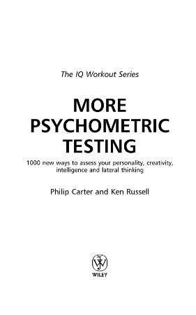 More Psychometric Testing