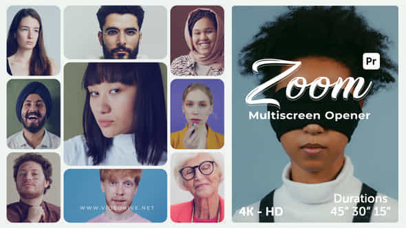 Zoom Multiscreen Opener For Premiere Pro - VideoHive 56056984