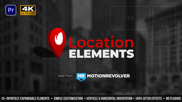 Map Pin Location Elements Mogrt For Premiere Pro - VideoHive 50219827