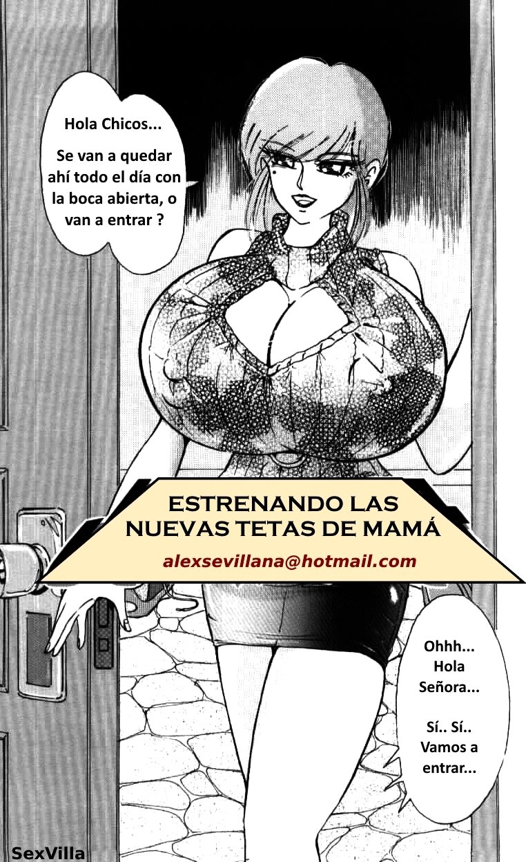 Estrenando las nuevas tetas de mamá