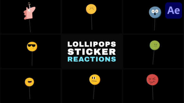 Lollipops Sticker Reactions After Effects - VideoHive 57911514