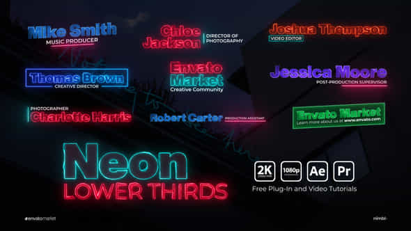 Neon Lower Thirds - VideoHive 31666572