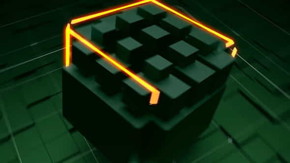Tech Neon Cube Logo - VideoHive 32229601
