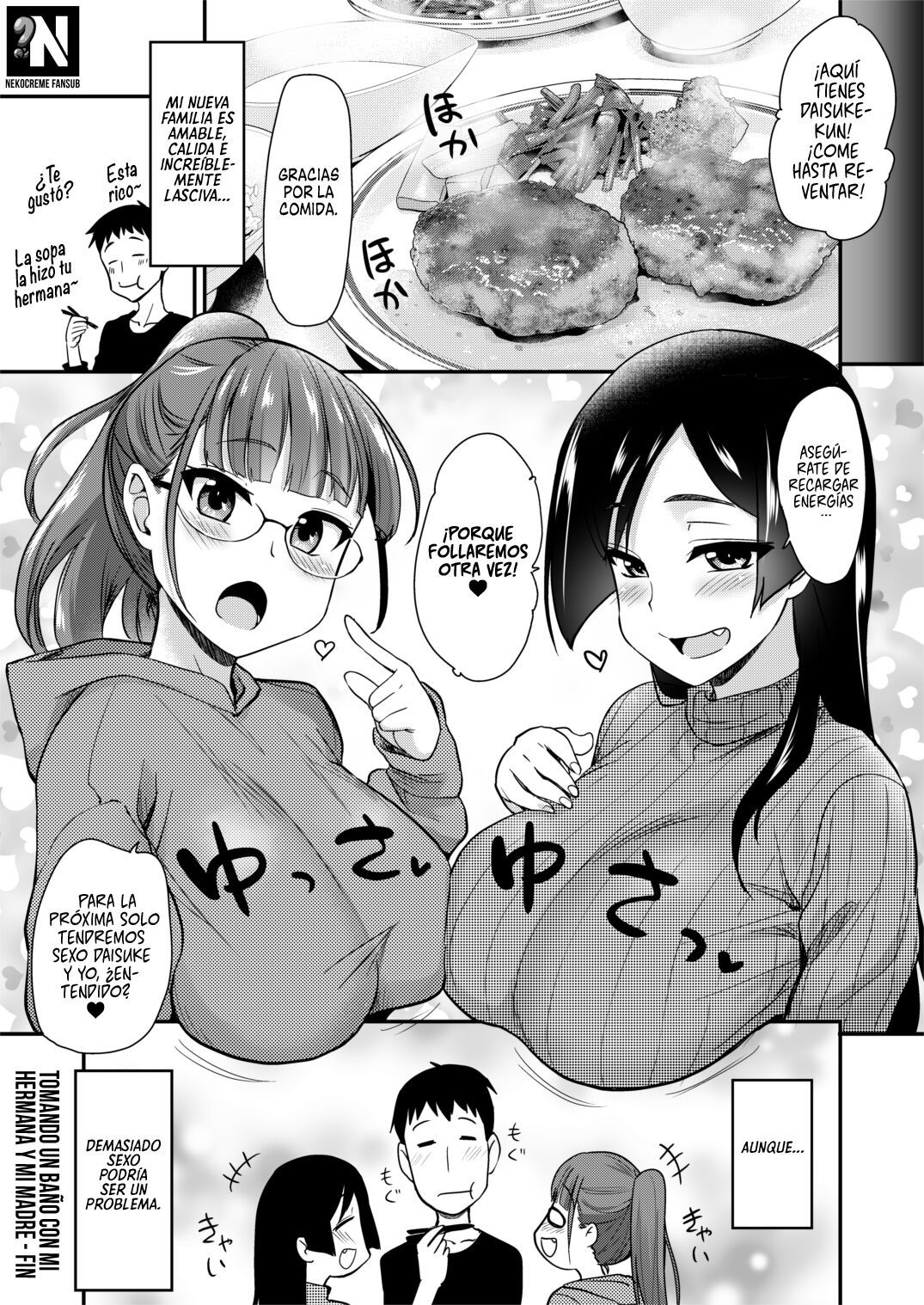 [Shin Hijiridou Honpo (Hijiri Tsukasa)] Onee-chan to, Mama to, Ofuro ni Hairo  Tomando un baño con mi Hermana y mi Madre [Spanish] [NekoCreme] [Digital]