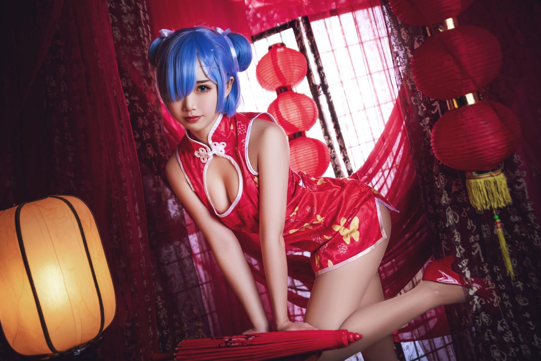 Cosplay 面饼仙儿 雷姆旗袍(23)