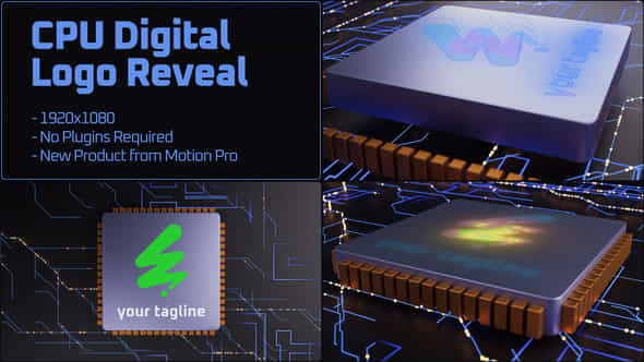 Cpu Digital Logo Reveal - VideoHive 56474767